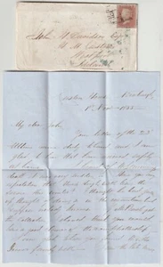 1855 ABERDEENSHIRE UDC NEWBURGH ABERDEEN Y CARTA A ADUANAS WESTPORT IRLANDA - Imagen 1 de 2