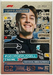 Topps F1 Turbo Attax 2024 - GEORGE RUSSELL Mercedes Topps Awards Foil #310 - Picture 1 of 1