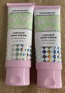 Refreshments CITRUS SPRITZ Luscious Hand Cream - 2 Full Size Tubes! - Picture 1 of 3