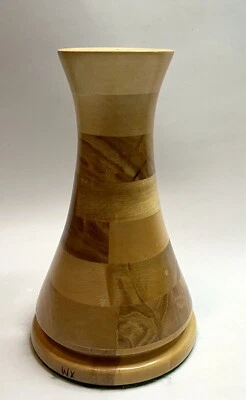 Handmade Wxfords Alaskan Birch Wood Bud Flower Vase North Pole Alaska 7” Signed - Image 1 of 4