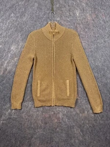 Lauren Active Ralph Lauren Womens Sweater Sz M Metallic Gold Glamor Traditional - Picture 1 of 13