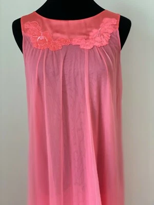 Camisón Lencería Vintage Gasa Satinado Nylon Gossard Artemisa Petite S M Foto 1 de 4