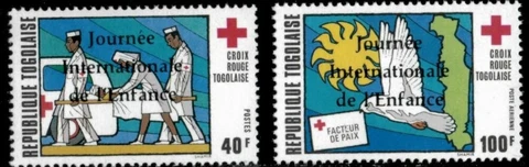 Togo 1976 - Red Cross, Overprint - Set of 2 - Scott 942, C294 - MNH Cover