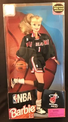 1998 NBA MIAMI HEAT BARBIE~AUTHENTIC NBA TEAM UNIFORM~NRF NEAR MINT/SEALED BOX - Image 1 of 4