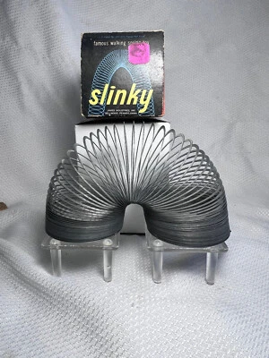Vtg Metal Slinky Famous Walking Spring Toy James Industries Bellwood PA In Box - Image 1 of 4