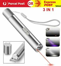 3 in 1 Multi Function Premium Cat Toy Laser Pointer USB Charging LED Torch Light