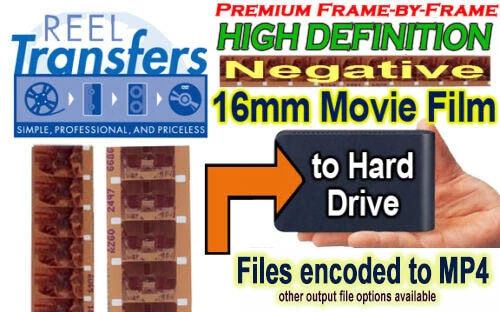 HD Transfer Color NEGATIVE 16mm film to HDD (frame-by-frame to color reversal) - Image 1 of 1