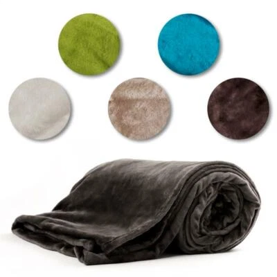 Kuscheldecke Tagesdecke Wohndecke 150 x 200 cm Flanell Decke Wolldecke Plaid Uni - Bild 1 von 4