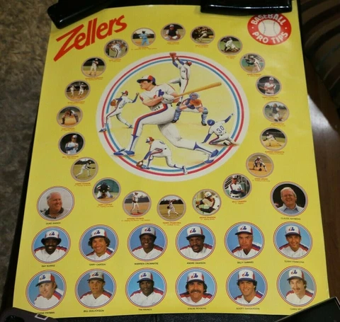 Zellers Montreal EXPOS VINTAGE ORIGINAL 1983 POSTER 17.5 X 221/4 Cover