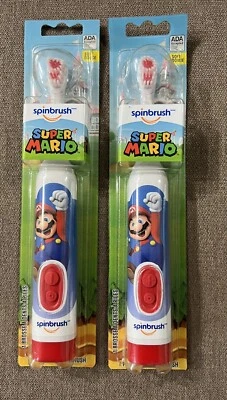 Cepillo de dientes Spinbrush Super Mario batería para niños, suave, Mario x2 SELLADO DE FÁBRICA  Foto 1 de 4