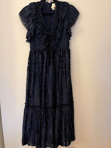 Abito lungo donna Kate Spade New York Madison Avenue Francene taglia 0 blu nuovo con etichette