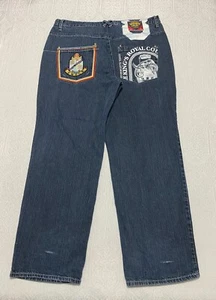 Enyce Elephant Polo Collection Jeans Mens Size 42 Blue Wide Leg Logo Embroidered - Picture 1 of 13