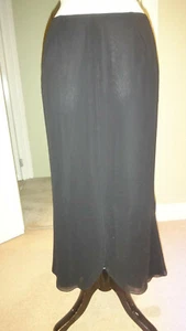 Beautiful Frank Usher Long Fluted Godets 3 Layer Chiffon Fishtail Skirt UK 12 - Picture 1 of 10