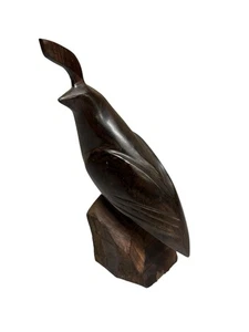Vintage handgeschnitzte Eisenholz Wachtel Holz Statue Vogel Skulptur Figur 8,5" hoch - Bild 1 von 12