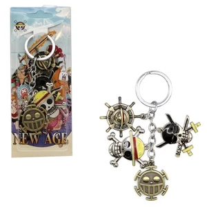 JOLLY ROGER SKULL COL. A One Piece 1 in. 4 Pcs. Key Chain Set (Anime KeyChain) - Picture 1 of 3