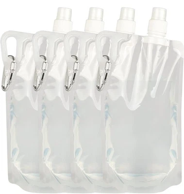 Pacote com 4 garrafas de água dobráveis, garrafas de água dobráveis para viajar, macias... - Imagem 1 de 4