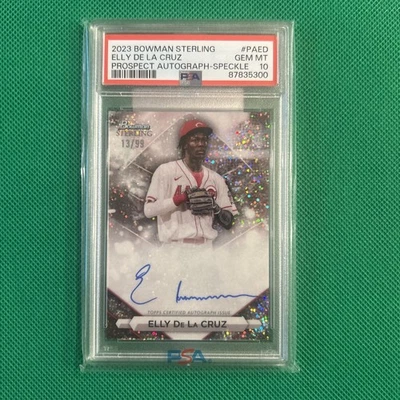 2023 Bowman Sterling Elly de La Cruz Speckle Auto /99 Reds PSA 10 🔥🔥🔥 - Image 1 of 2