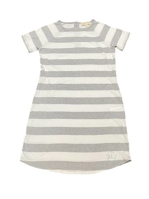 Michael Kors Dress XS Striped Crew Neck T-Shirt Gray White Logo Y2K NWT - Image 1 of 4