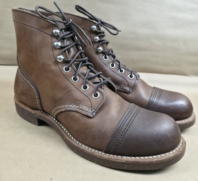 Red Wing Iron Ranger (Sz 7.5D) 靴子 琥珀色背带 8111 CORK 鞋底 — 第 1/4 张图片