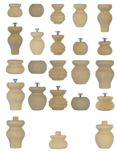 Repuesto individual de patas de pie para muebles de pino de madera para cofres - Imagen 1 de 51
