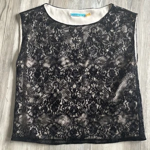 Alice + Olivia ärmelloses Top mit Spitzenmuster und U-Ausschnitt Größe Small - Bild 1 von 9