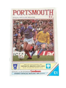 Portsmouth v Brighton Matchday Programme – Division Two 1991 Football 90s - Picture 1 of 8