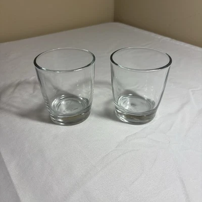 Pair (2) Vintage Crisa Rocks Low ball Glasses Tumblers Clear 1990s Whiskey 10oz - Image 1 of 4