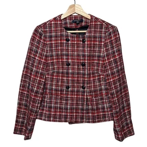 Chaqueta Blazer Brooks Brothers Tweed Doble Pecho Cuadros Talla 10P Preppy Carrera - Imagen 1 de 12