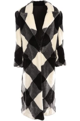 BALMAIN BLACK FAUX FUR COAT FR 36 UK 8 - Image 1 of 4