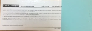 HMRS Transfers Pressfix sheet 26P : BR Revenue wagon lettering pre-Tops - Picture 1 of 1