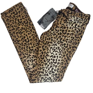 Petrol Jeans Damen 26 0 L34 Golden Leopard Animal Print Stretch 5 Pocket Denim - Bild 1 von 11