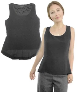 RAG AND BONE Womens Black STRUCTURED PEPLUM TOP Sleeveless MINT! 6 - Picture 1 of 4