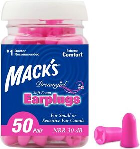 Macks Mack's DreamGirl Soft Foam Earplugs 50 Pair 30dB for small sensitive ears