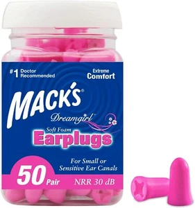 Macks Mack's DreamGirl Soft Foam Earplugs 50 Pair 30dB for small sensitive ears - Picture 1 of 5