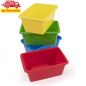 Tot Tutors Primary Colors Small Storage Bins, Set of 4, Plastic, Multi-Color, Sm - Picture 1 of 9