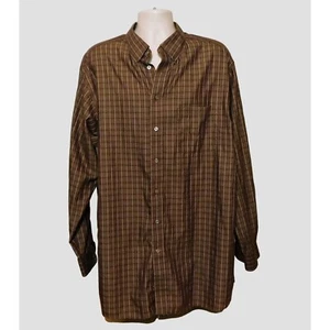 Daniel Cremieux Signature Collection Shirt 2XT Brown Plaid Long Sleeve - Picture 1 of 9