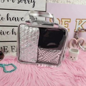 NWT {Juicy Couture} 4 Pieces Set Cosmetics Bags Black Silver NWT - Picture 1 of 3