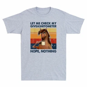 Funny Let Nothing Nope T-Shirt Me Lover Check Giveashitometer My Men Horse Retro - Picture 1 of 7