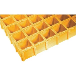 FRP Walkway Grating Anti Slip Resin Fiberglass 1800x425 30x30 Yellow Grit Clips - Picture 1 of 16
