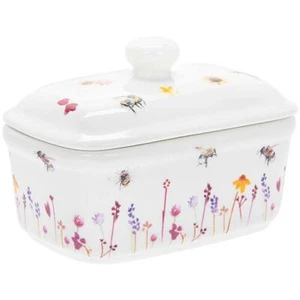 Butterdose mit Deckel China-Keramik mit hübschen Aquarell-Motiven Design der ... - Bild 1 von 4