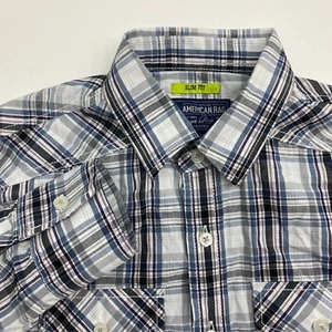 American Rag Button Up Shirt Mens XS Multicolor Plaid Long Sleeve - Picture 1 of 9