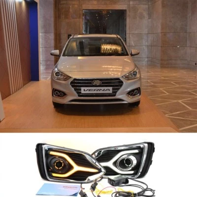 DRL Daytime Running Fog Light W/ Turn Signal Lamp For Hyundai Accent 2018-2020 Foto 1 de 4