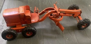 Charles Doepke Adams Road Grader Diesel Model Toys Orange OP Pressed Steel 26" - Picture 1 of 13