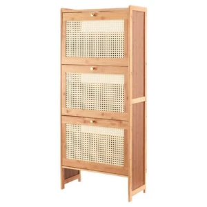 New Tall Shoe Cabinet with 3 Drawers Entryway Modern Shoe Storage Rack Organizer - Picture 1 of 9