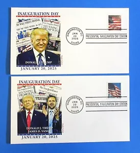 DONALD J. TRUMP, JD VANCE 2025 PRESIDENTIAL INAUGURATION SET OF 2, PANDA CACHET - Picture 1 of 2