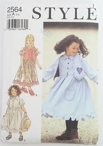 Style Girls Dress, Vest Sizes 3, 4 Sewing Pattern Cut 1994 - Picture 1 of 6