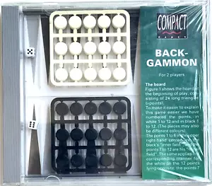 NEW SEALED BACKGAMMON TRAVEL GAME VINTAGE PORTABLE GAME IN COMPACT DISC CASE - Picture 1 of 2