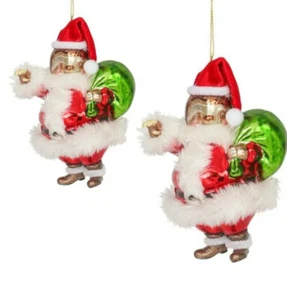 Paperchase Sloth with Sack Glass Christmas Tree Decorations. Set of 2. - Picture 1 of 2