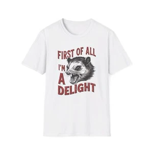 I'm a Delight T-Shirt First of All Vintage Possum Shirt Funny Retro Shirt - Picture 1 of 49