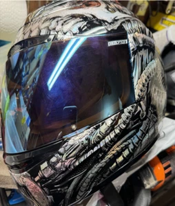 Icon Airmada Motorcycle Helmet XL BioSkull - Picture 1 of 5